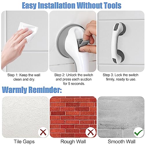2-Pack Shower Grab Bars for Safe Bathing
