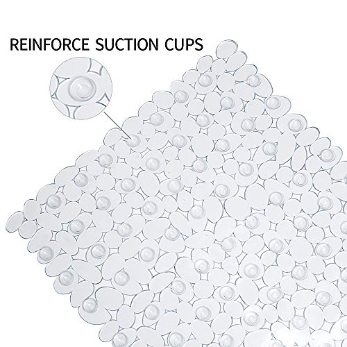 Clear Pebble Bathtub Mats 2-Pack, 35 x 16" Mats