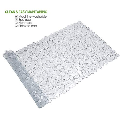 Clear Pebble Bathtub Mats 2-Pack, 35 x 16" Mats