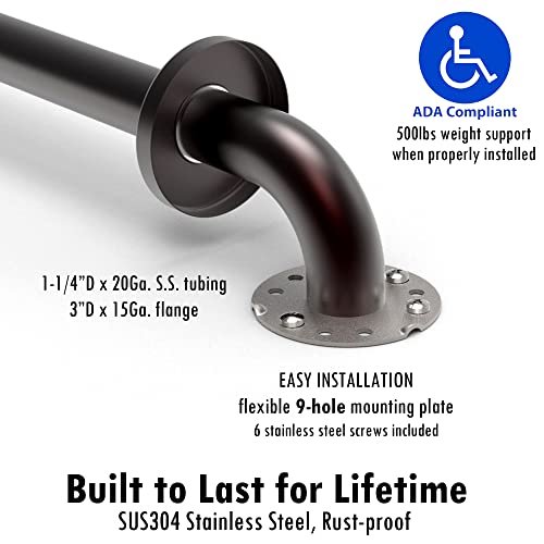 AmeriLuck Dual Pack Stainless Steel Bath Safety Grab Bar