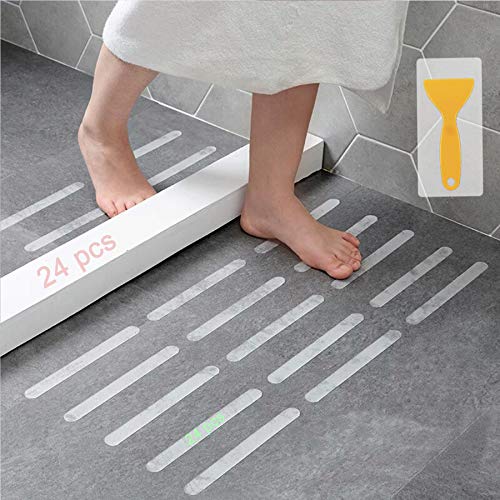 Clear Anti-Slip Stickers for Bath Safety - 24 Pcs