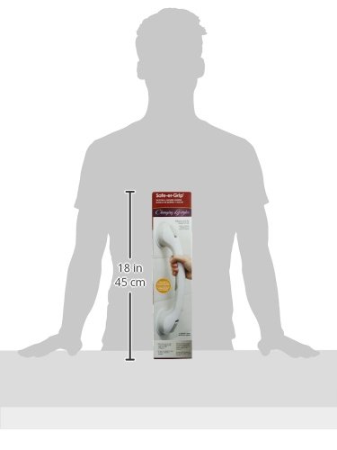 Suction Cup Grab Bars for Safe Bathing, 16"" White/Grey