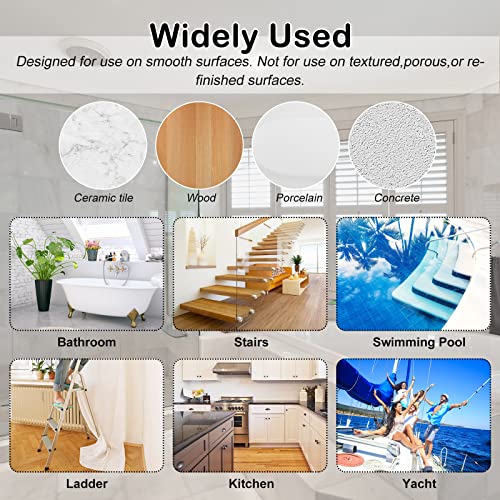 12 Pack Clear Non Slip Bathtub Stickers, 3/4" x 11