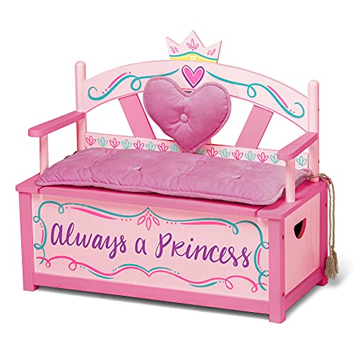 Wildkin Kids Princess Storage Bench with Safety Hinge