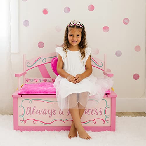 Wildkin Kids Princess Storage Bench with Safety Hinge
