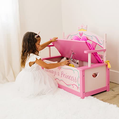 Wildkin Kids Princess Storage Bench with Safety Hinge
