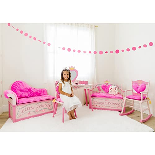 Wildkin Kids Princess Storage Bench with Safety Hinge