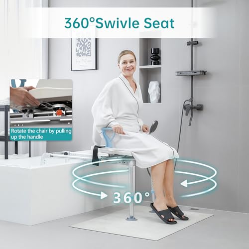 ELENKER Swivel Shower Chair for Slippery Bathtubs