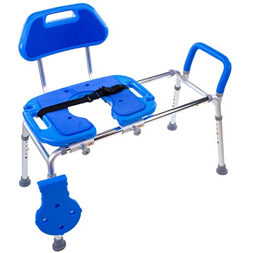 HydroGlyde Premium Sliding Shower Chair with Safety Belt