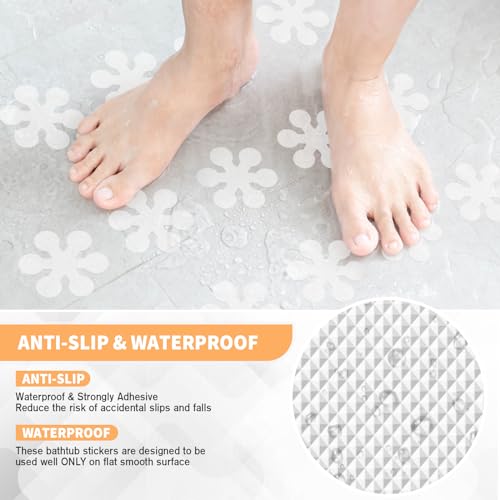 Clear Snow Shape Non Slip Bathtub Stickers, Reusable