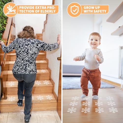 Clear Snow Shape Non Slip Bathtub Stickers, Reusable