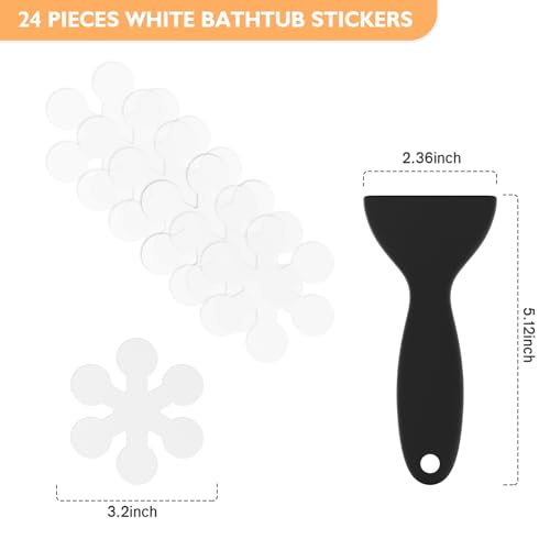 Clear Snow Shape Non Slip Bathtub Stickers, Reusable