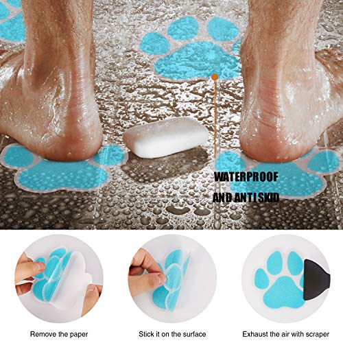 Non-Slip Bathtub Stickers Set, 20 Pcs Blue