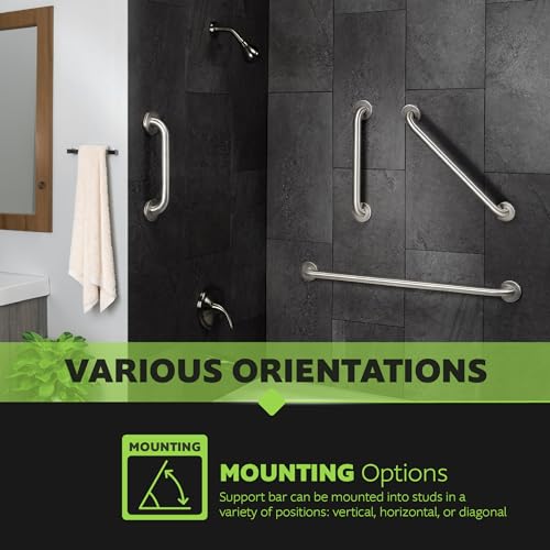 24" Bathroom Grab Bar, ADA Compliant Stainless Steel