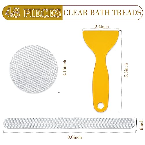 49 Clear Anti-Slip Bath Stickers with Scraper