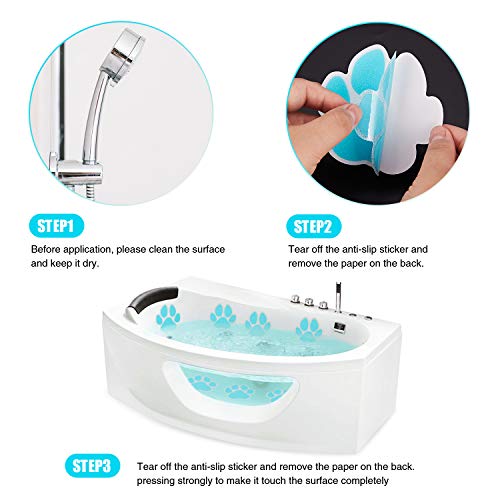Non-Slip Bathtub Stickers Set, 20 Pcs Blue