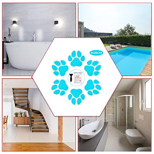 Non-Slip Bathtub Stickers Set, 20 Pcs Blue