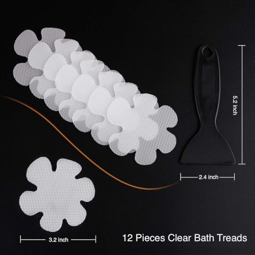 24PCS Non-Slip Bathtub Stickers with Premium Scraper