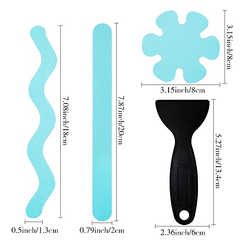 58PCS Anti Slip Stickers with Scraper for Bathtubs