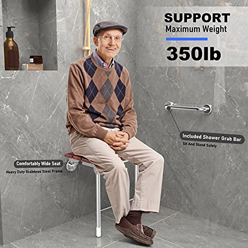 Foldable Wall Mount Shower Seat for Seniors