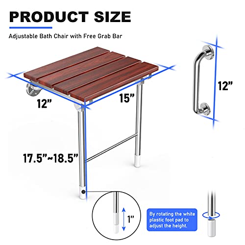 Foldable Wall Mount Shower Seat for Seniors