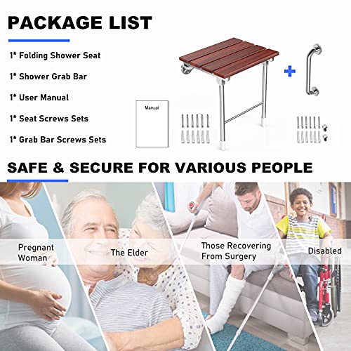 Foldable Wall Mount Shower Seat for Seniors