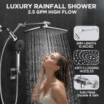 Veken Rain Shower Head Combo with Extension Arm