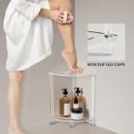 Clear Acrylic Corner Shower Stool - Small & Waterproof