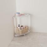 Clear Acrylic Corner Shower Stool - Small & Waterproof
