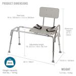 DMI Non-Slip Tub Transfer Bench and Shower Chair