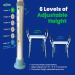 Adjustable Shower Bench with Padded Handles for Safety