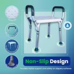 Adjustable Shower Bench with Padded Handles for Safety