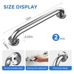 2 Stainless Steel Shower Grab Bars for Safety