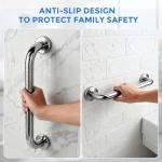 2 Stainless Steel Shower Grab Bars for Safety