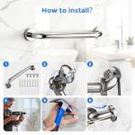 2 Stainless Steel Shower Grab Bars for Safety