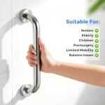 2 Stainless Steel Shower Grab Bars for Safety