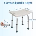 DEZOON Shower Chair-Adjustable Heights-Bathtub Stool-Elderly, Disabled, Seniors