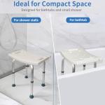 DEZOON Shower Chair-Adjustable Heights-Bathtub Stool-Elderly, Disabled, Seniors