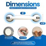 Suction Cup Grab Bars for Safe Bathing, 16"" White/Grey