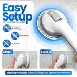 Suction Cup Grab Bars for Safe Bathing, 16"" White/Grey