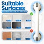 Suction Cup Grab Bars for Safe Bathing, 16"" White/Grey