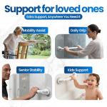 Suction Cup Grab Bars for Safe Bathing, 16"" White/Grey