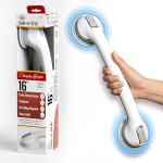 Suction Cup Grab Bars for Safe Bathing, 16"" White/Grey