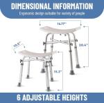 Heavy Duty Adjustable Bath Chair for Slippery Bathtubs