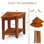 18" Teak Shower Bench with Storage Shelf, Assembly Required