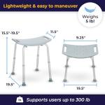 Adjustable Shower Stool with Suction Feet - 300 LB Weight Cap