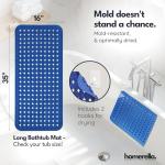 Long Non-Slip Bath Mat with Storage Hooks