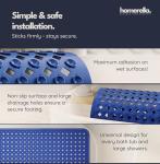 Long Non-Slip Bath Mat with Storage Hooks