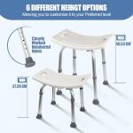 Adjustable Shower Bench for Elderly and Disabled - White