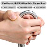 LINPUNG Handheld Shower Head: Chrome High Pressure, 6 Modes